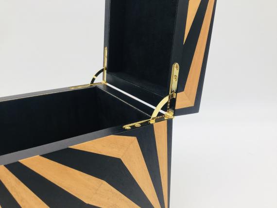 Picture of Black and Orange Veneered Keepsake Box