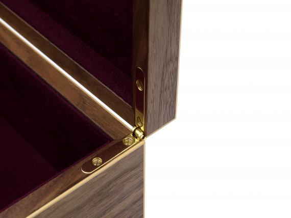 Picture of American Black Walnut Veneered Jewellery Box - Purple Interior