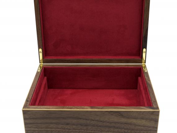 Picture of American Black Walnut Veneered Jewellery Box - Red Interior