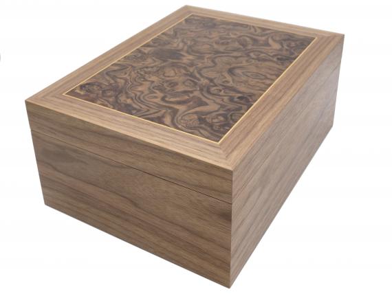 Picture of Black Walnut Document Box with Burr Panel Lid